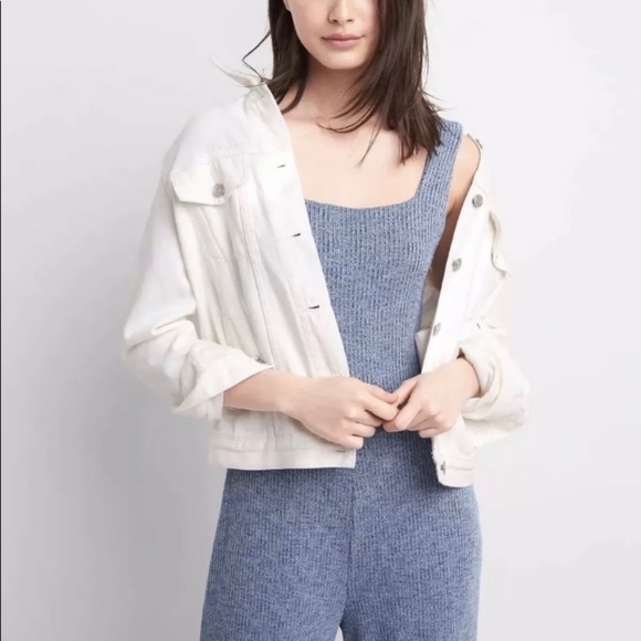 Gap Ribbed / Knit Square Neck Jumpsuit - Picture 4 of 4